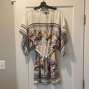 BCBGMaxAzria Floral Stripe Tunic Mini Dress